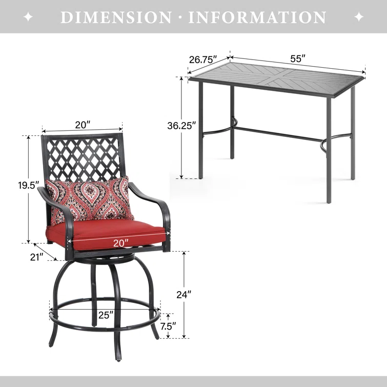 Alyne 4 - Person Rectangular Outdoor Dining Set with Cushions
