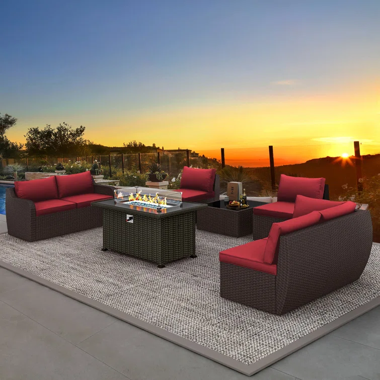 Cinnamin 6 - Person Outdoor Seating Group with Cushions