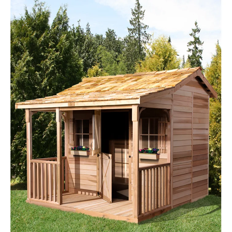 Bunkhouse 12 ft. W x 12 ft. D Western Red Cedar Wood Storage Shed