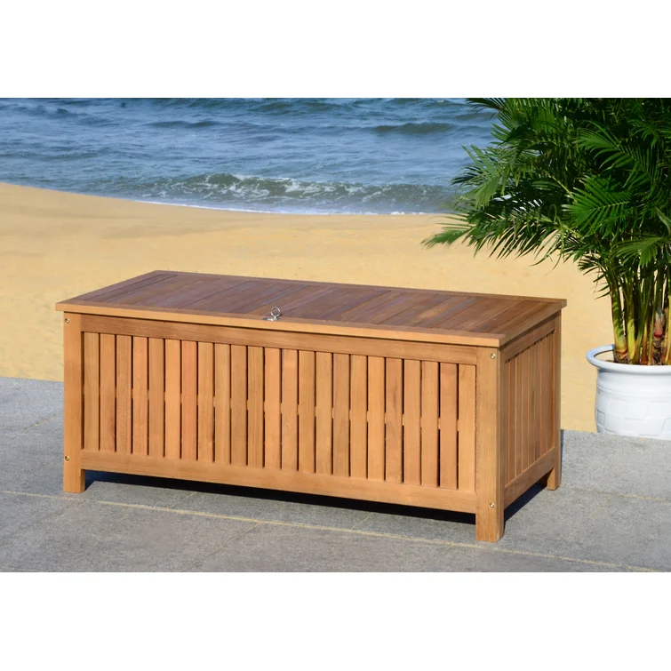 Safavieh Abri 47.6'' W Water Resistant Solid Wood Eucalyptus Deck Box