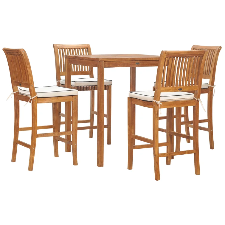 4 - Person Square Teak Outdoor Dining Set with Cushions