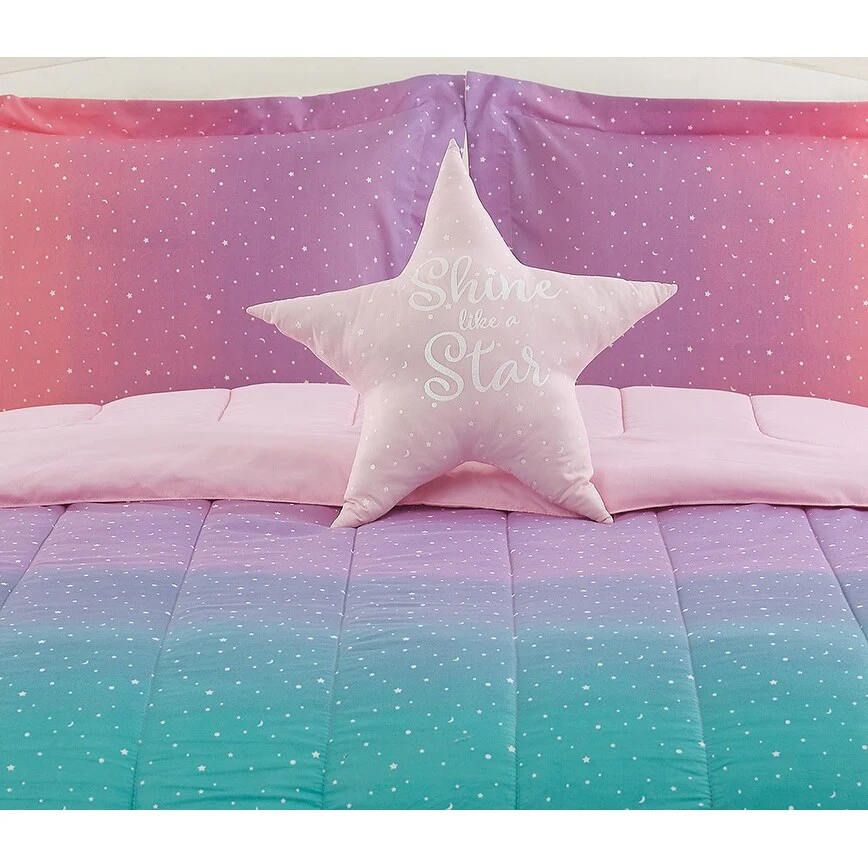 Jada Celestial Ombre Pink/Purple/Aqua Soft Microfiber Comforter Set