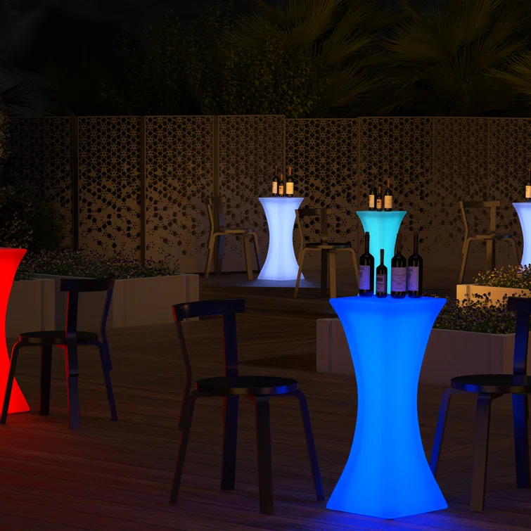 LED Light Up Bar Stool and Table Variable Chair Color Suitable for Bars