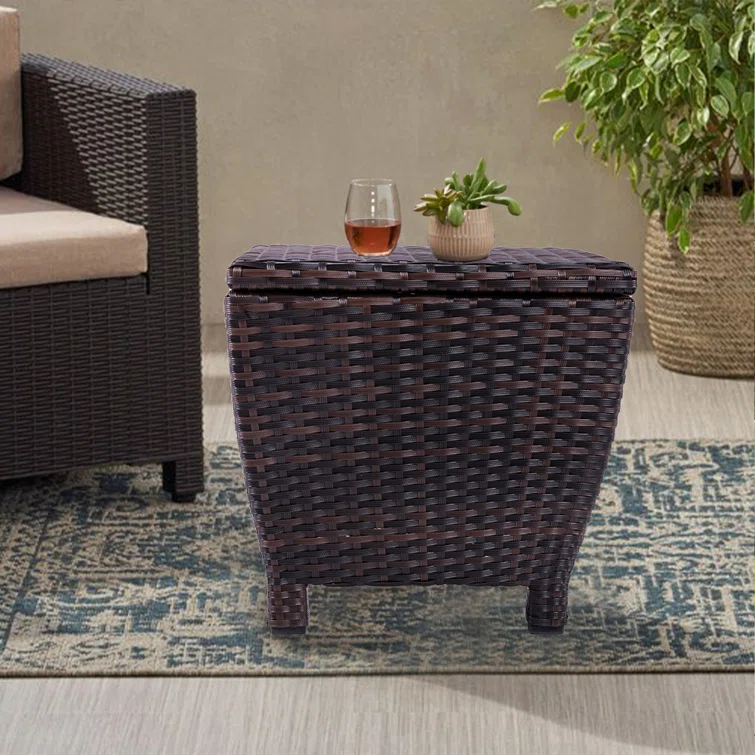 Sundale Outdoor 19.68'' W 13 Gallons Water Resistant Wicker Deck Box