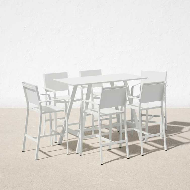 Ryan 6 - Person Rectangular Outdoor Dining Set with Cushions