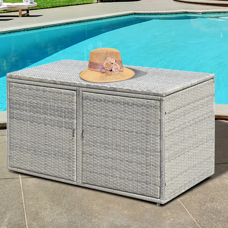 Gymax 45'' W 88 Gallons Wicker Cabinet Deck Box