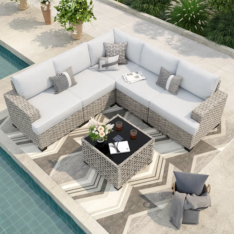 Harbin 6 - Person Outdoor Seating Group With Cushions