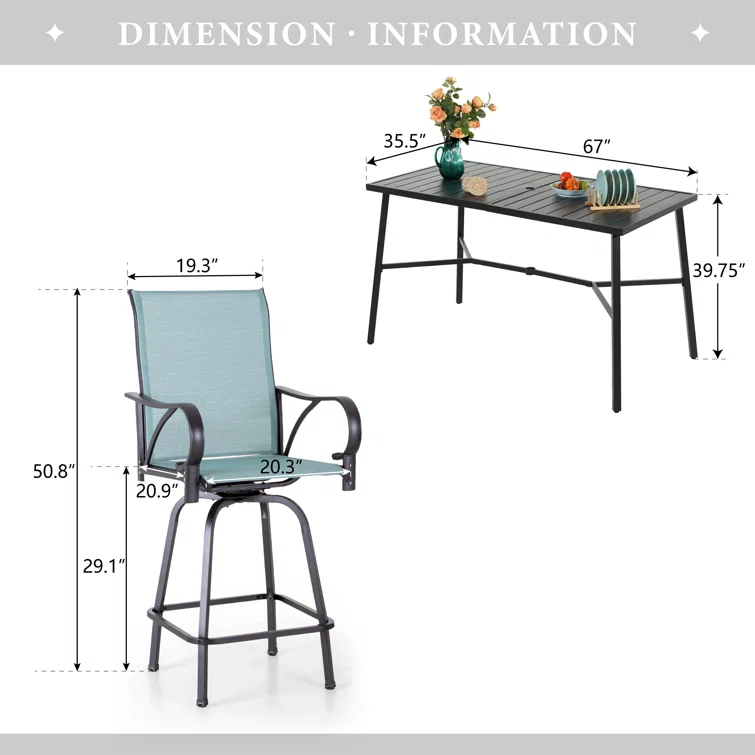 Alyne 6 - Person Rectangular Outdoor Dining Set