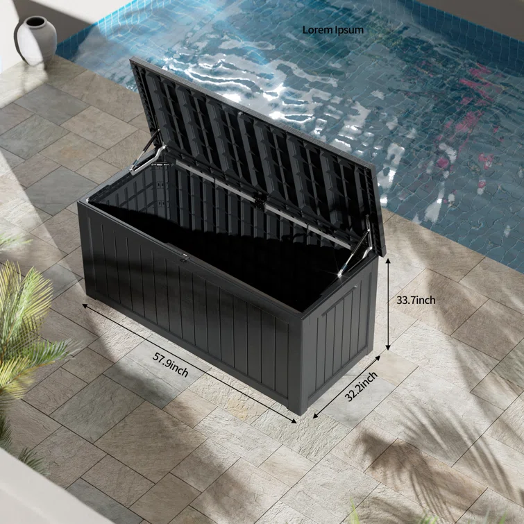 Emperic Design 57.5'' W 230 Gallons Water Resistant Resin Lockable Deck Box