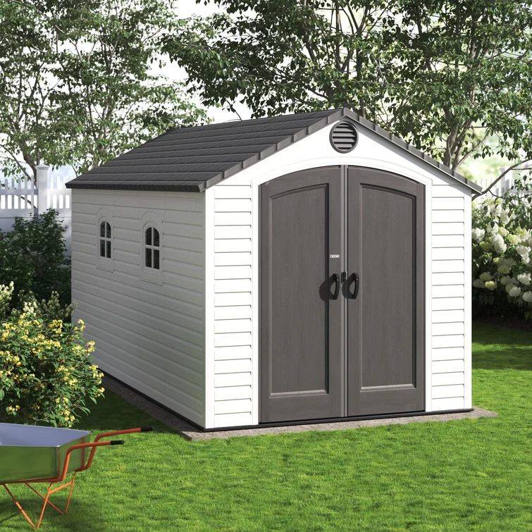8 Ft. x 15 Ft. High-Density Polyethylene (Plastic) Steel Reinforced Outdoor Storage Shed