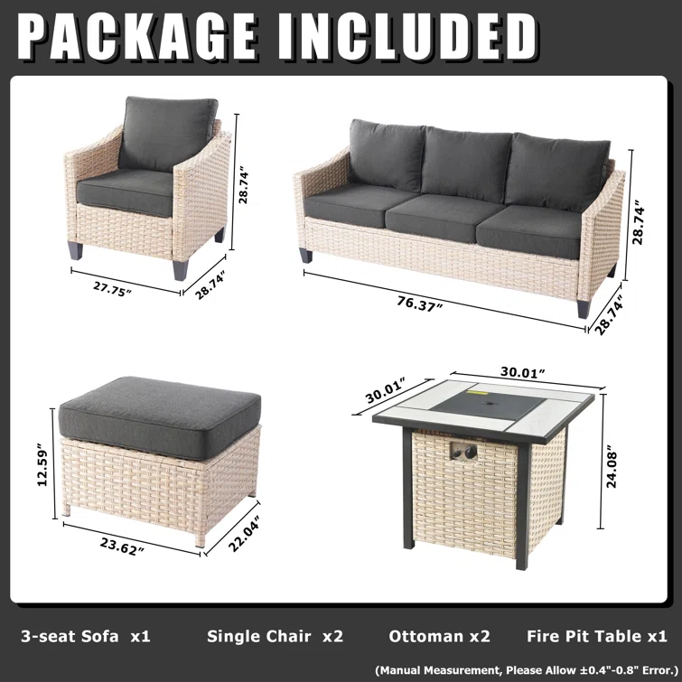 Camaria 5 - Person Outdoor Seating Group with Cushions