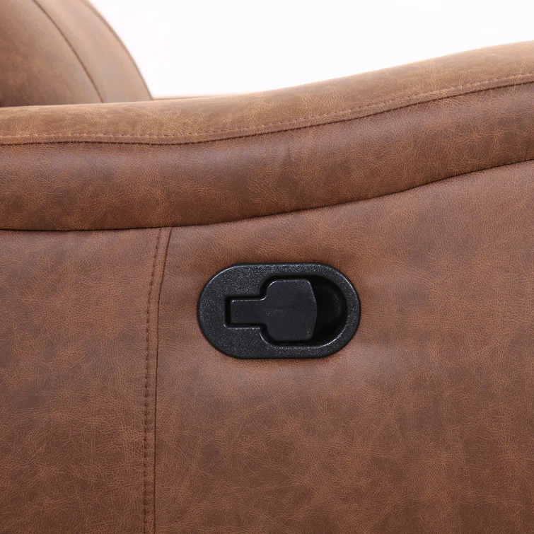 Maroske 79'' Top Leather Square Arms Reclining Sofa with Hidden Cupholder (Set of 2)