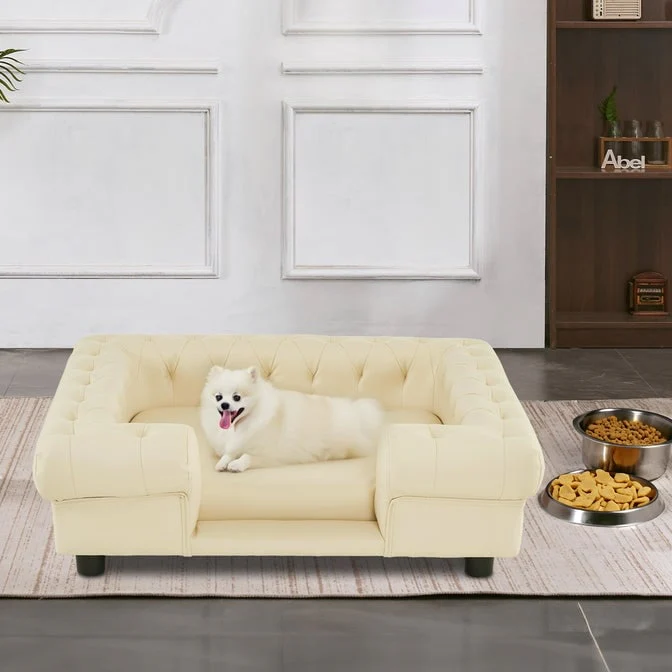 MCombo Pet Sofa Bed with Small Stairs, Faux Leather 6321 - 38.2