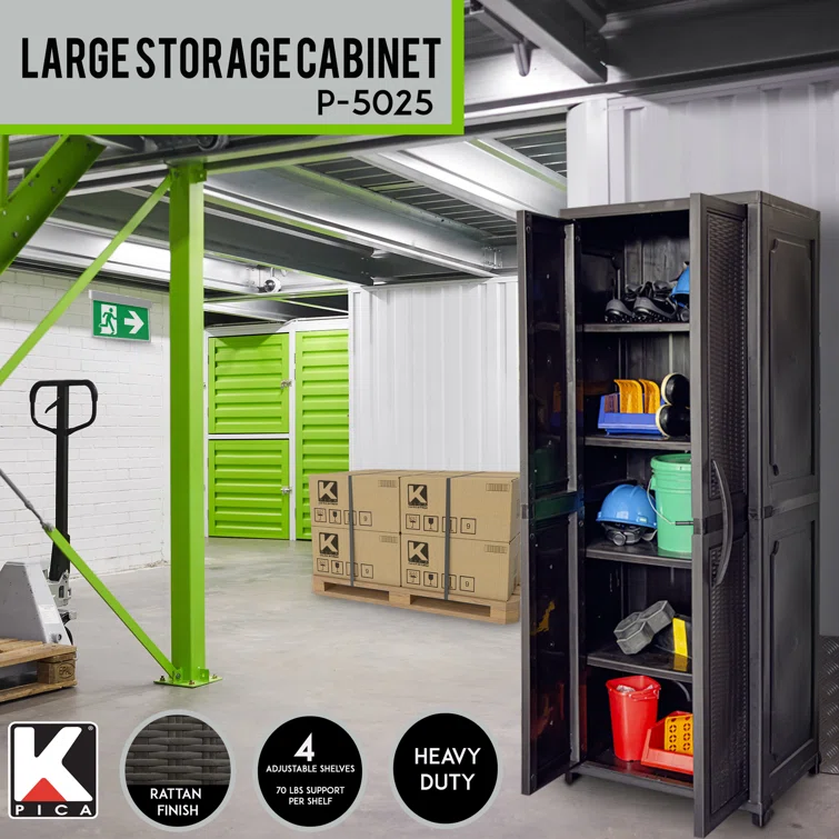 Asmar Plastic Single Storage Cabinet ( 71.85'' H x 27.96'' W x 17.72'' D)