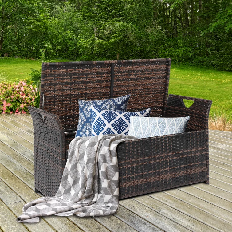 Winado 41.7'' W 33 Gallons Wicker Storage Bench