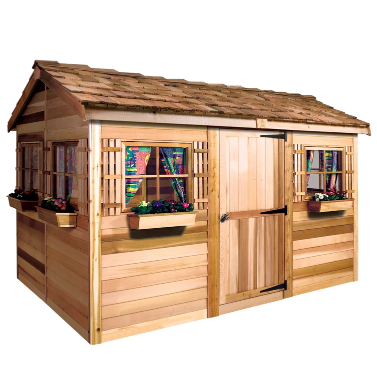 Beachhouse 12 ft. W x 8 ft. D Western Red Cedar Wood Storage Shed