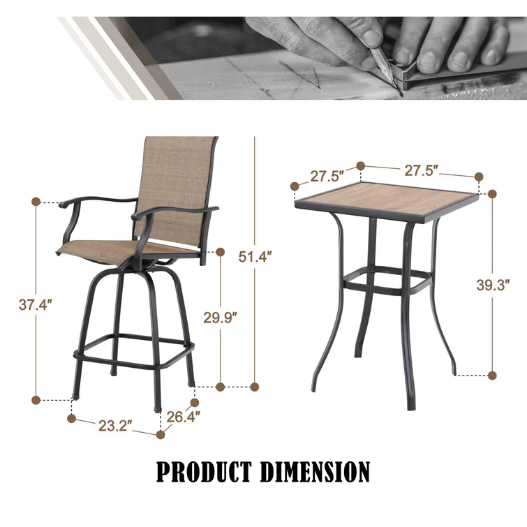 Rassie 2 - Person Square Outdoor Dining Set with Cushions