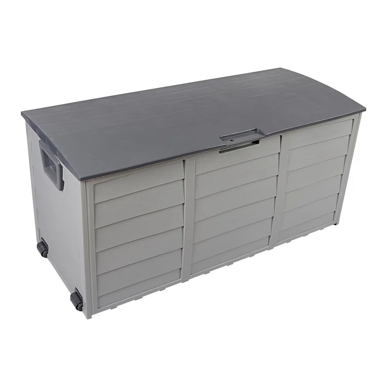 Winado 44'' W 75 Gallons Water Resistant Plastic Lockable Deck Box with Wheels