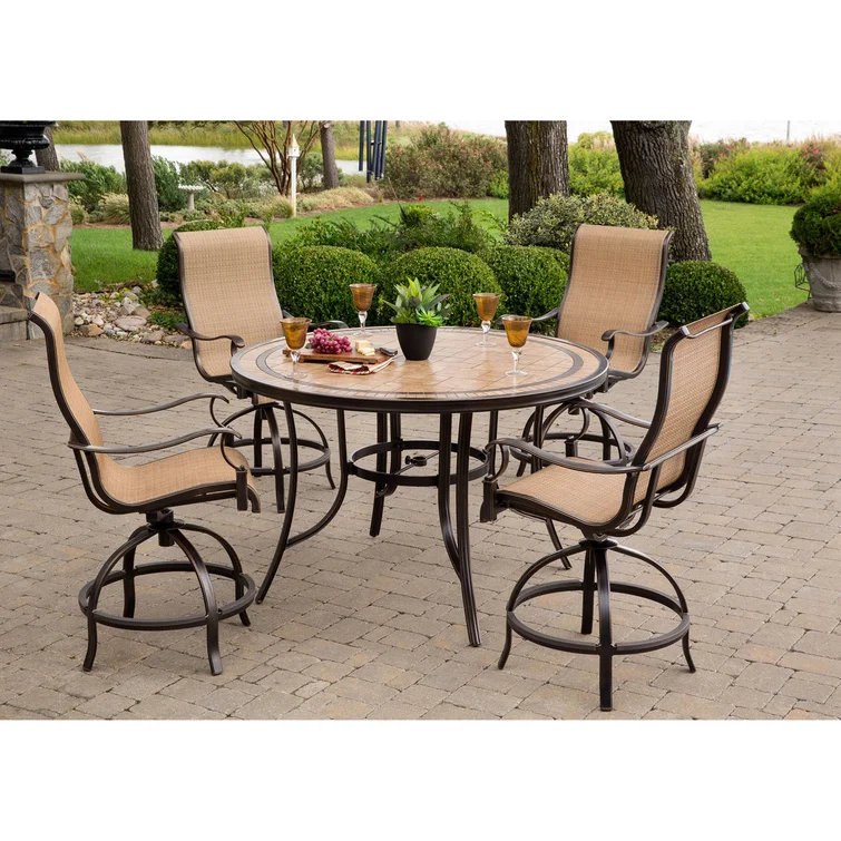Alejando 4 - Person Round Outdoor Dining Set