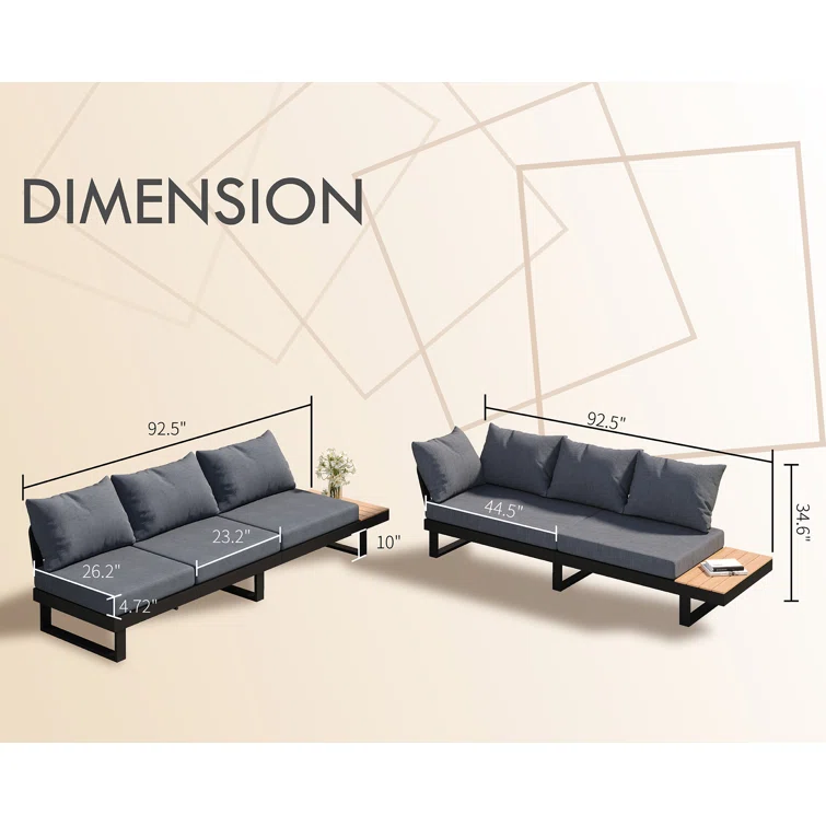 Simeko 6 - Person Outdoor Seating Group with Cushions