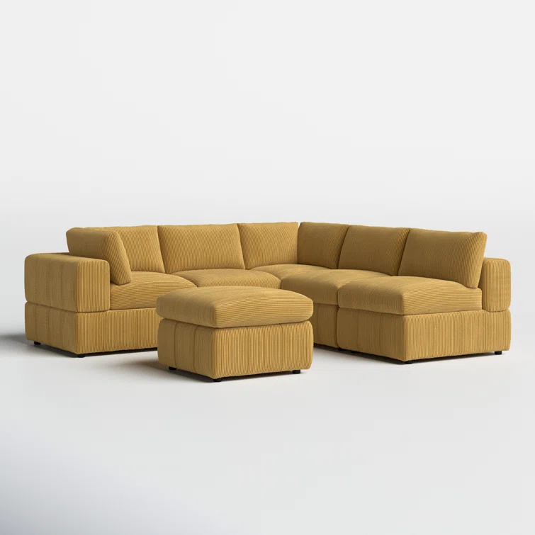 Arregui 6 - Piece Corduroy Sectional