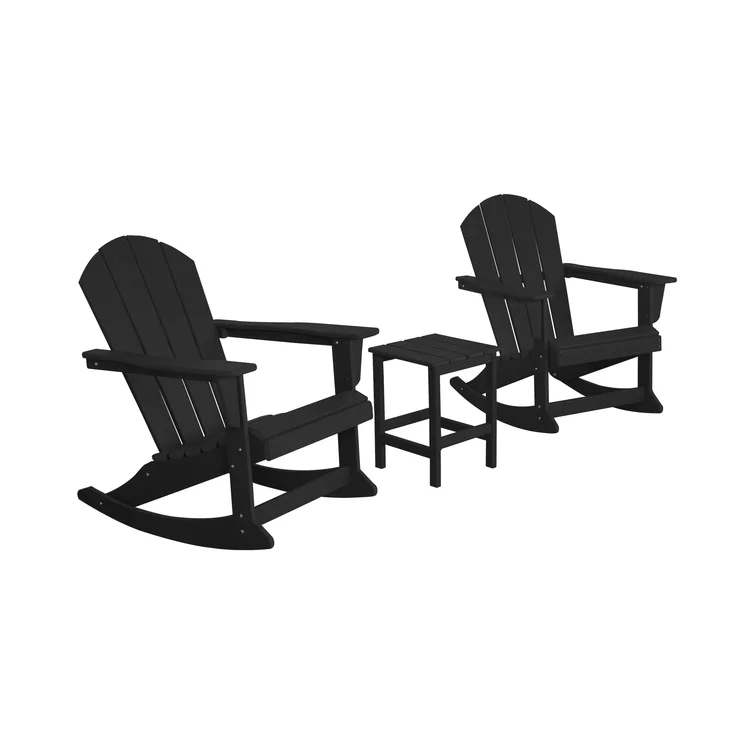 Cullan Plastic Rocking Adirondack Chair with Table