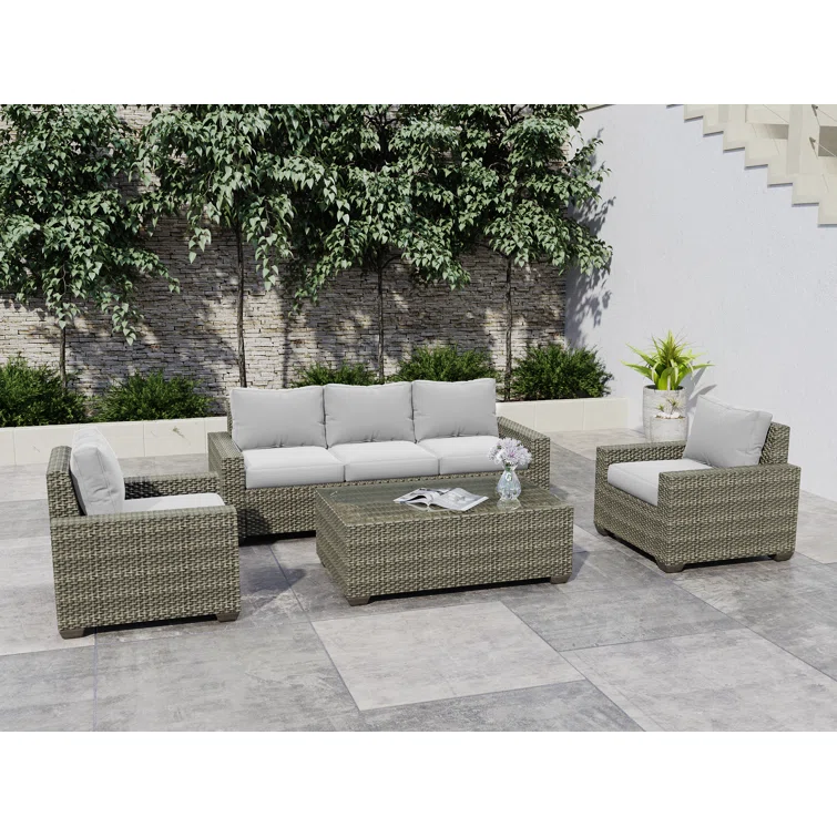 Caydan 5 - Person Outdoor Seating Group with Cushions