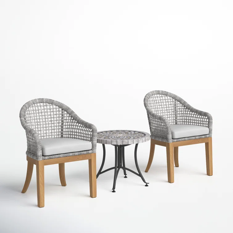 Arnot Teak 2 - Person Outdoor Seating Group with Cushions