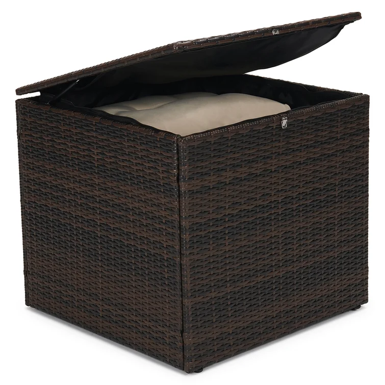 100 Gallons Wicker Outdoor Storage Deck Box