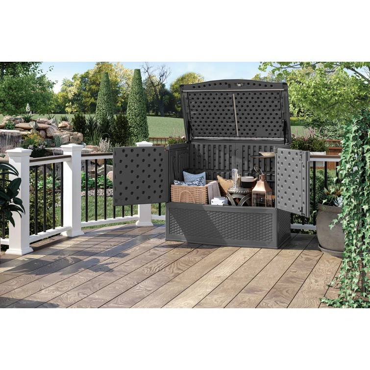 Suncast 195 Gallon Resin Lockable Cabinet Deck Box
