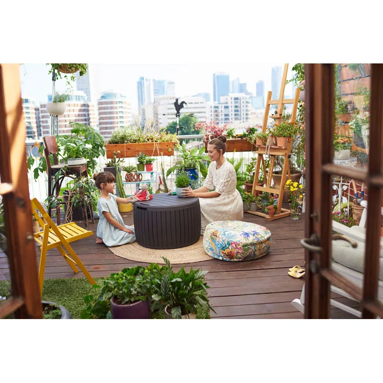 Fish Hunter 27.7'' W 37 Gallons Water Resistant Resin Deck Box in Brown