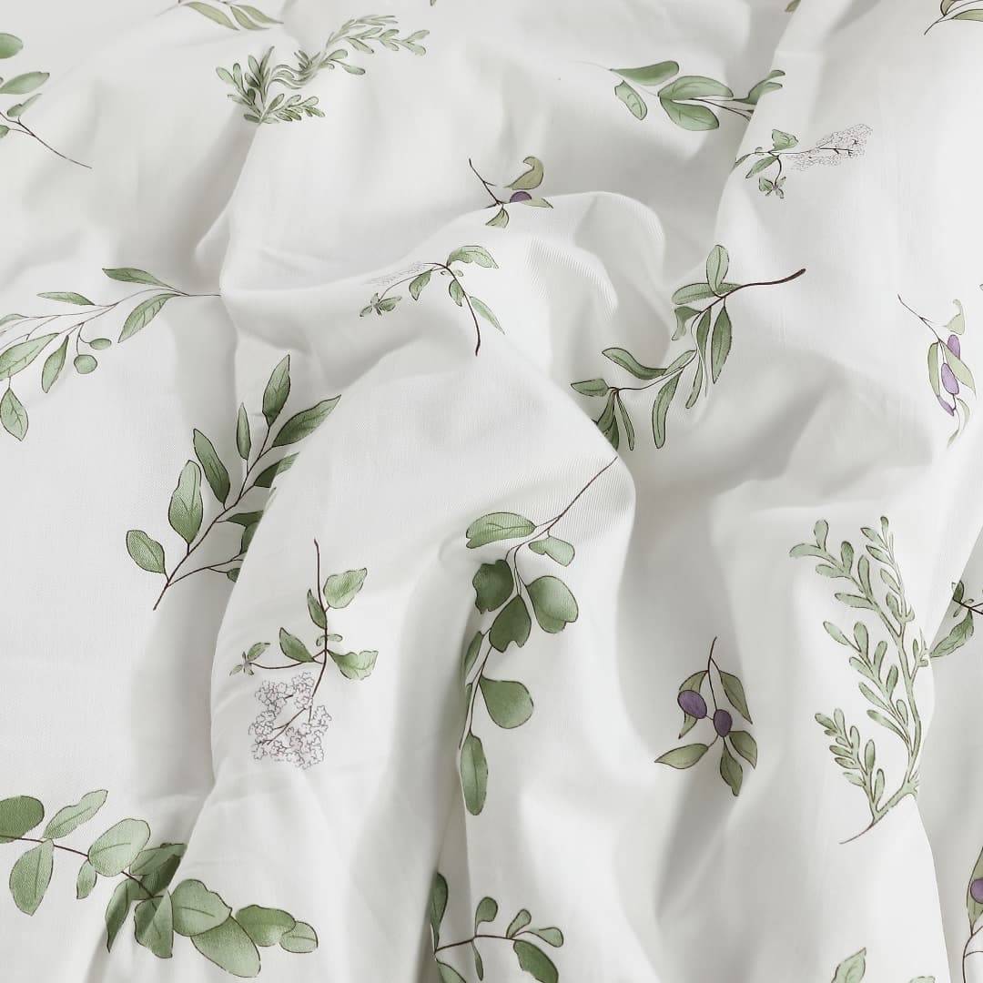 Annari Green Floral 100% Cotton Reversible Comforter Set