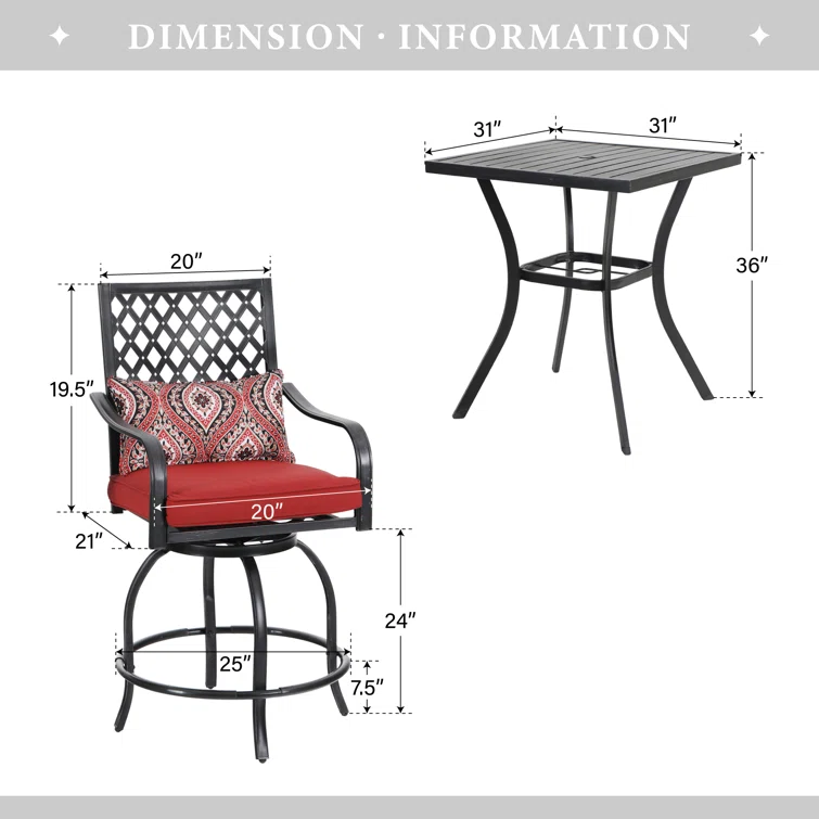 Alyne 4 - Person Square Outdoor Dining Set with Cushions