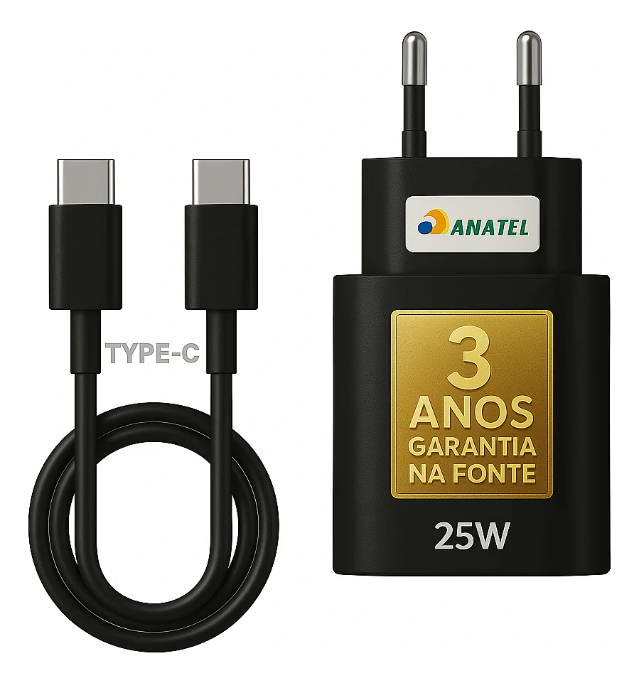 Carregador Super Rápido 25w Para Samsung Galaxy S24 S23 S22 S21 S20 Fe Ultra - Super Fast Cabo Blindado Tipo Usb C -dtimp
