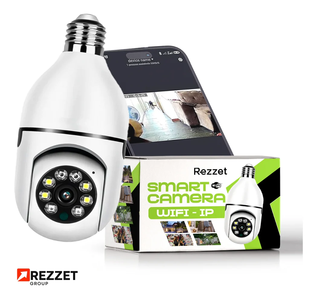 Camera De Segurança Ip Inteligente Lampada Panoramica App Yoosee Wifi Espiã Giratoria 360º Fergusom Branco