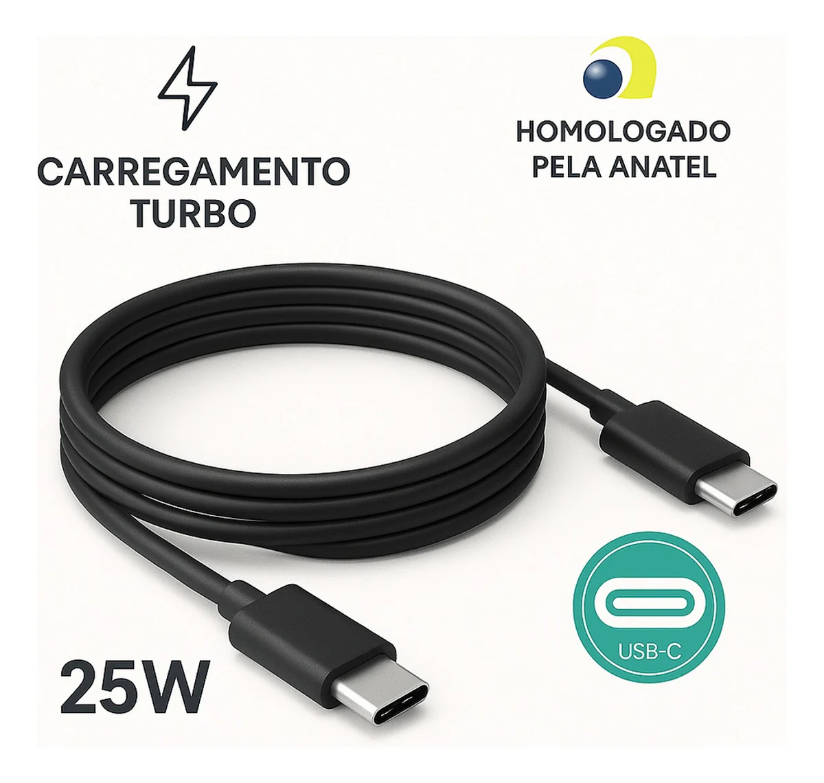 Carregador Super Rápido 25w Para Samsung Galaxy S24 S23 S22 S21 S20 Fe Ultra - Super Fast Cabo Blindado Tipo Usb C -dtimp