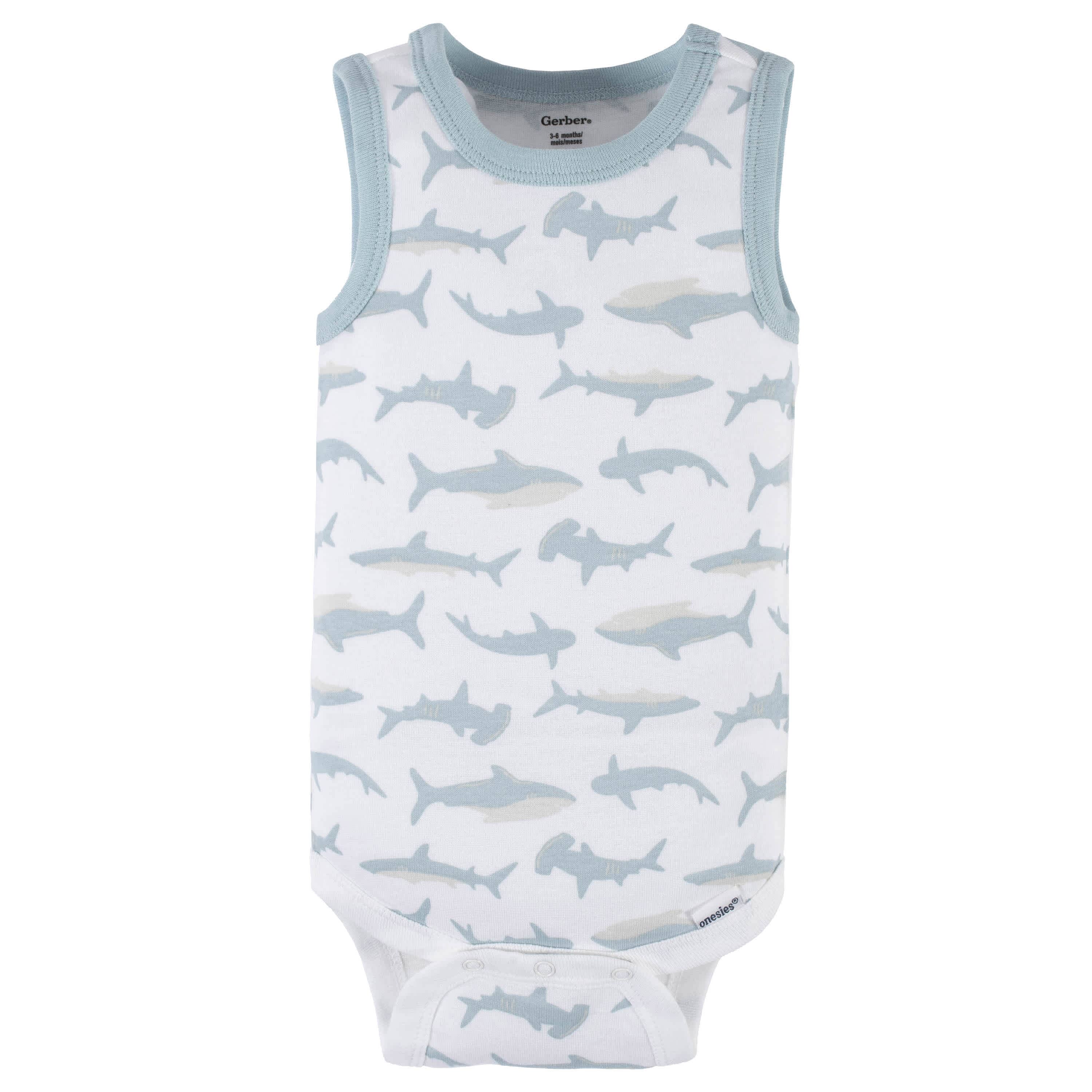 4-Pack Baby Boys Shark Zone Tank Onesies® Bodysuits