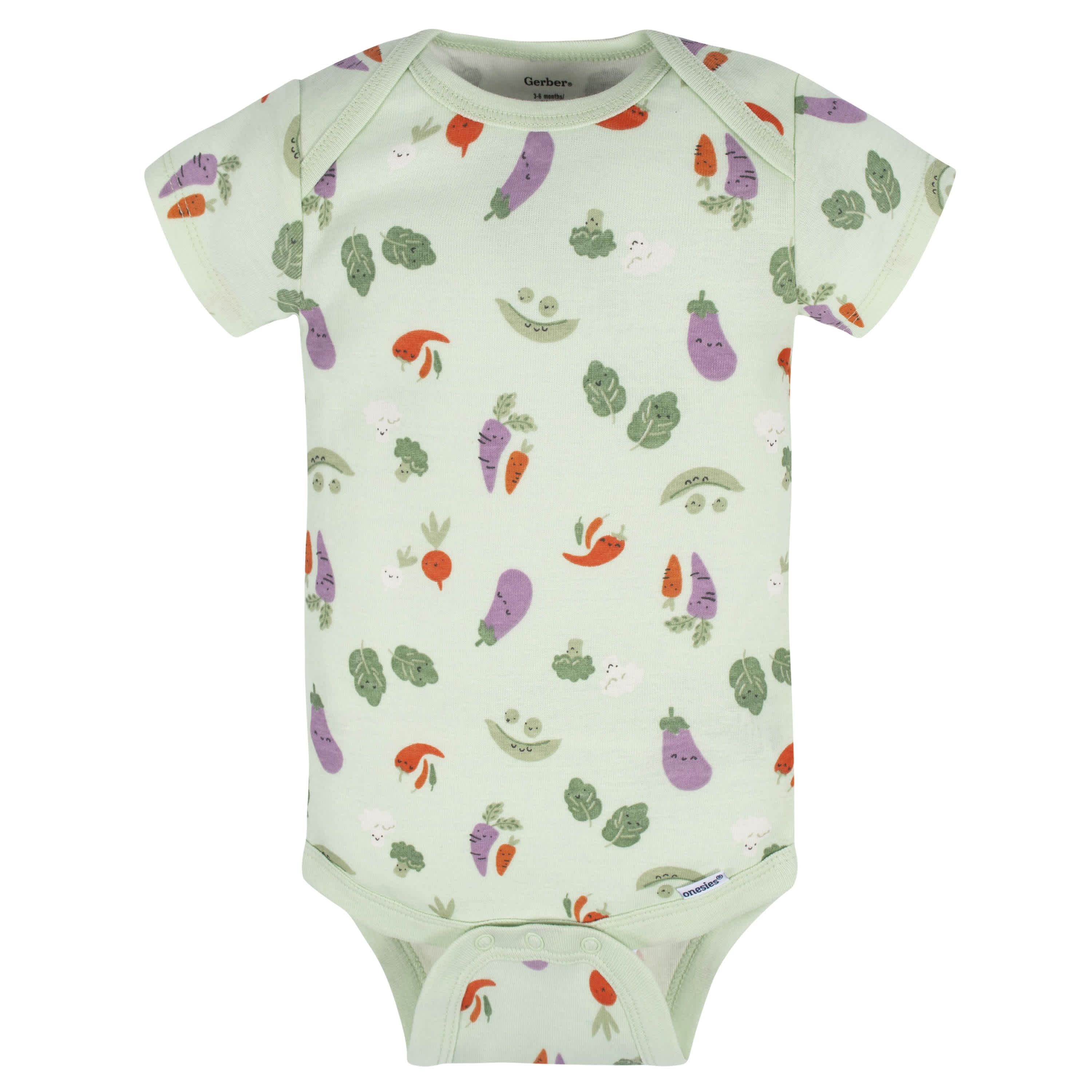 5-Pack Baby Neutral Happy Veggies Onesies® Bodysuits
