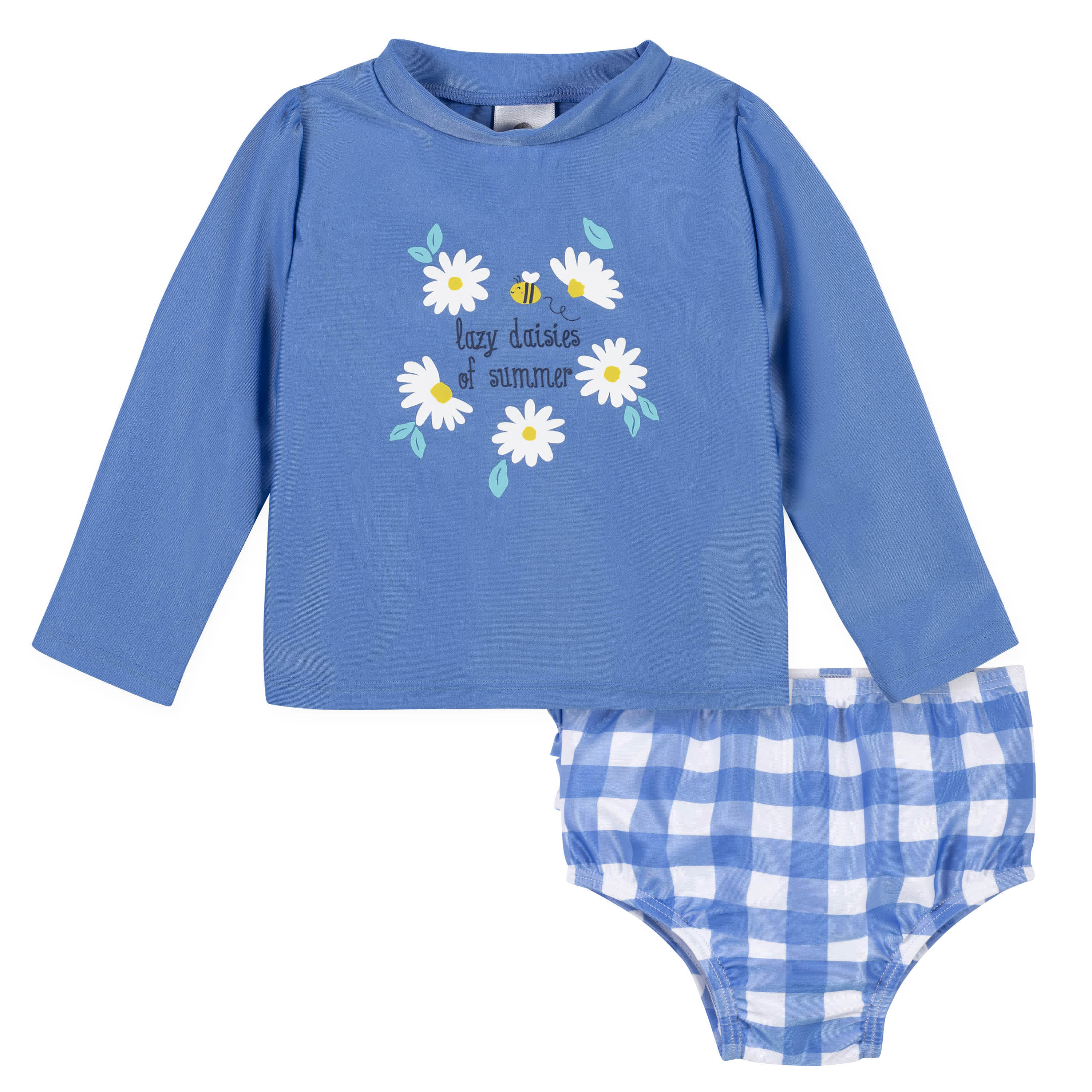 2-Piece Baby & Toddler Girls Darling Daisy Rash Guard & Swim Bottoms Set