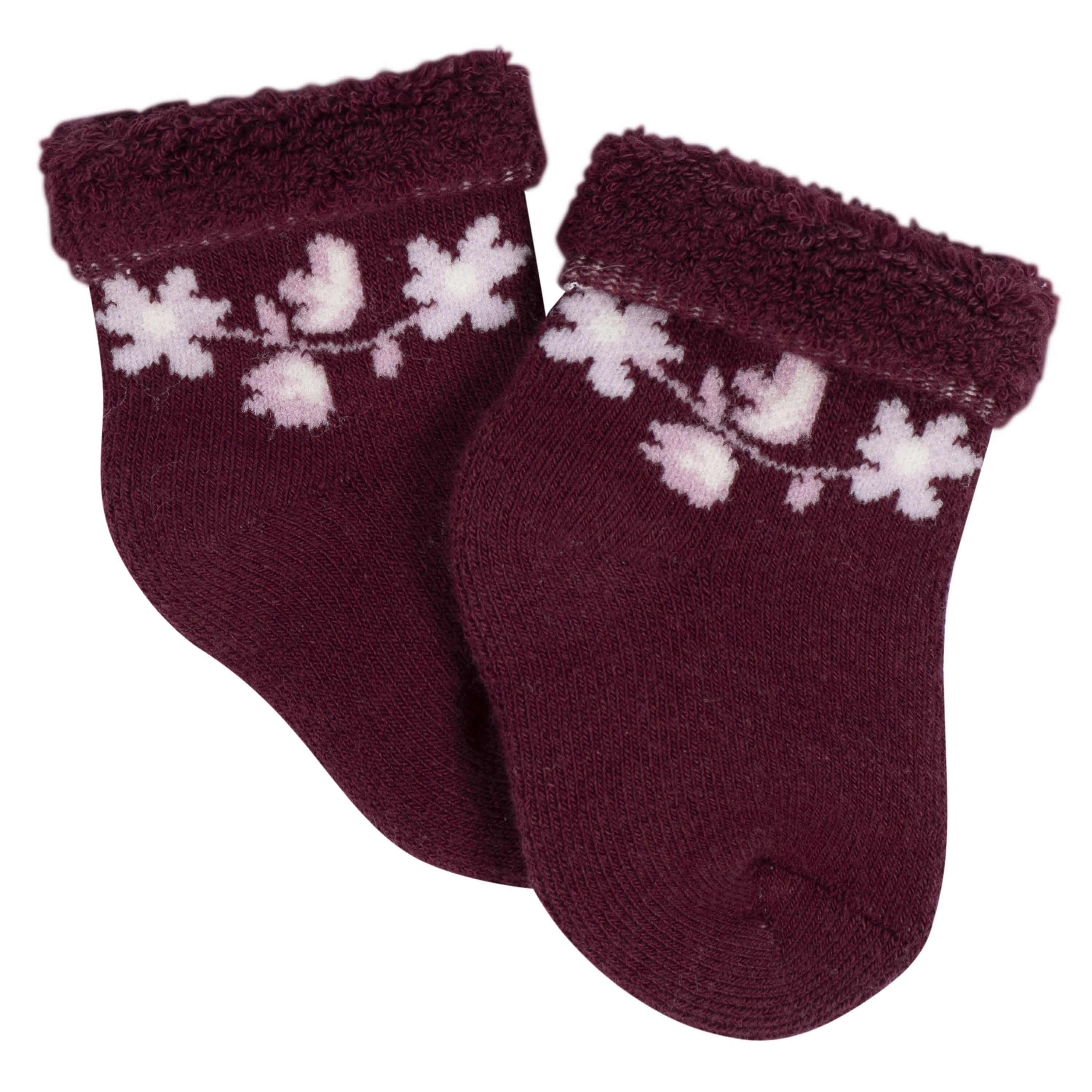 12-Pack Baby Girls Lavender Garden Terry Wiggle Proof® Socks