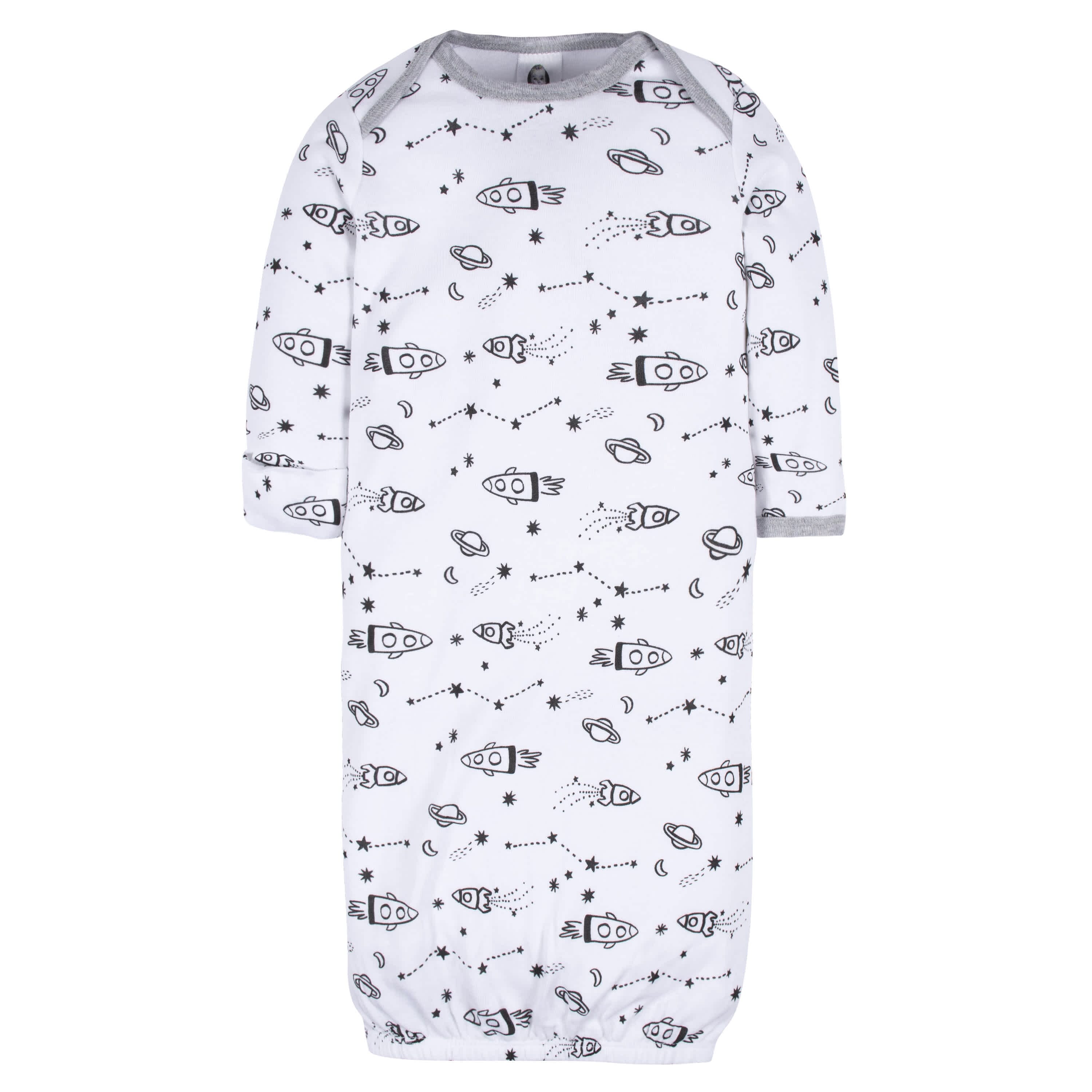 4-Pack Baby Boys Space Explorer Gowns