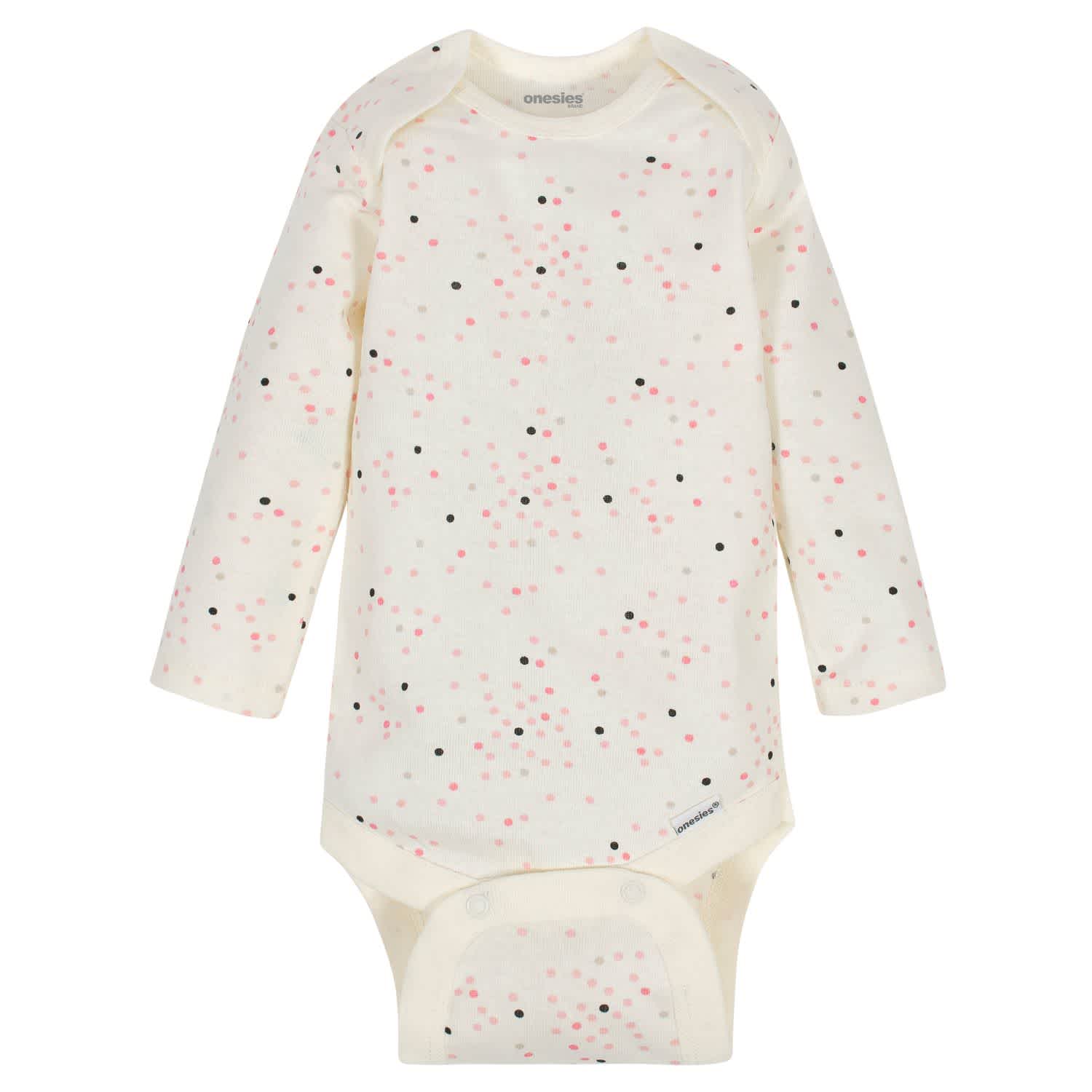 6-Pack Baby Girls Bunny Long Sleeve Onesies® Brand Bodysuits