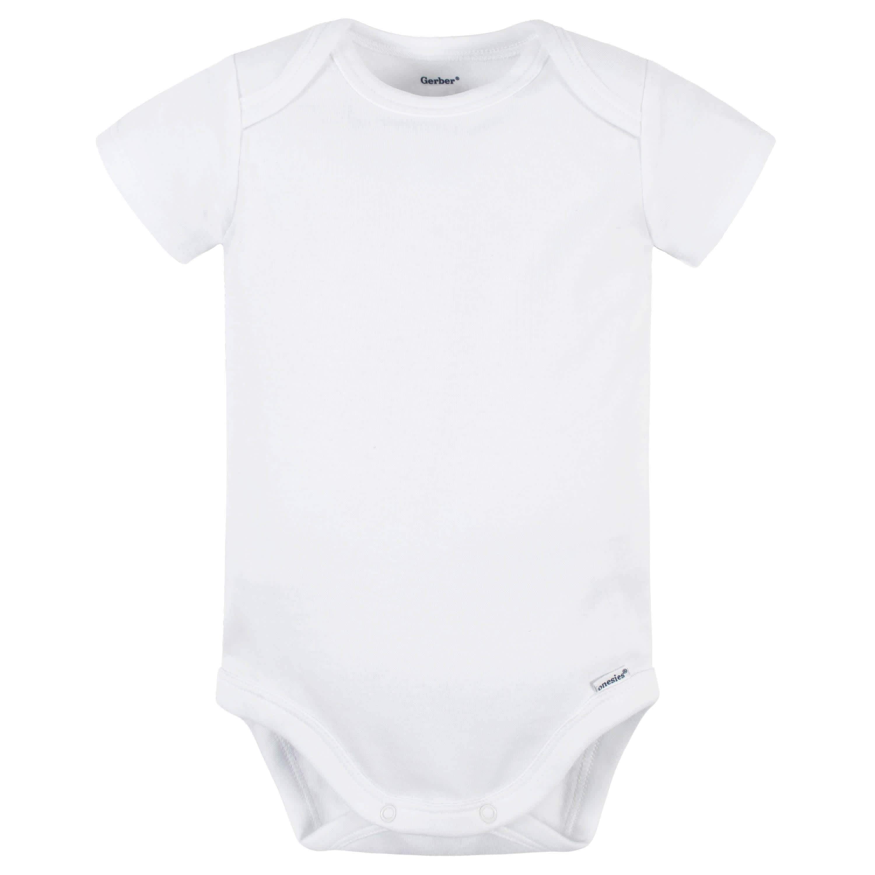 5-Pack Baby White Premium Short Sleeve Onesies® Bodysuits