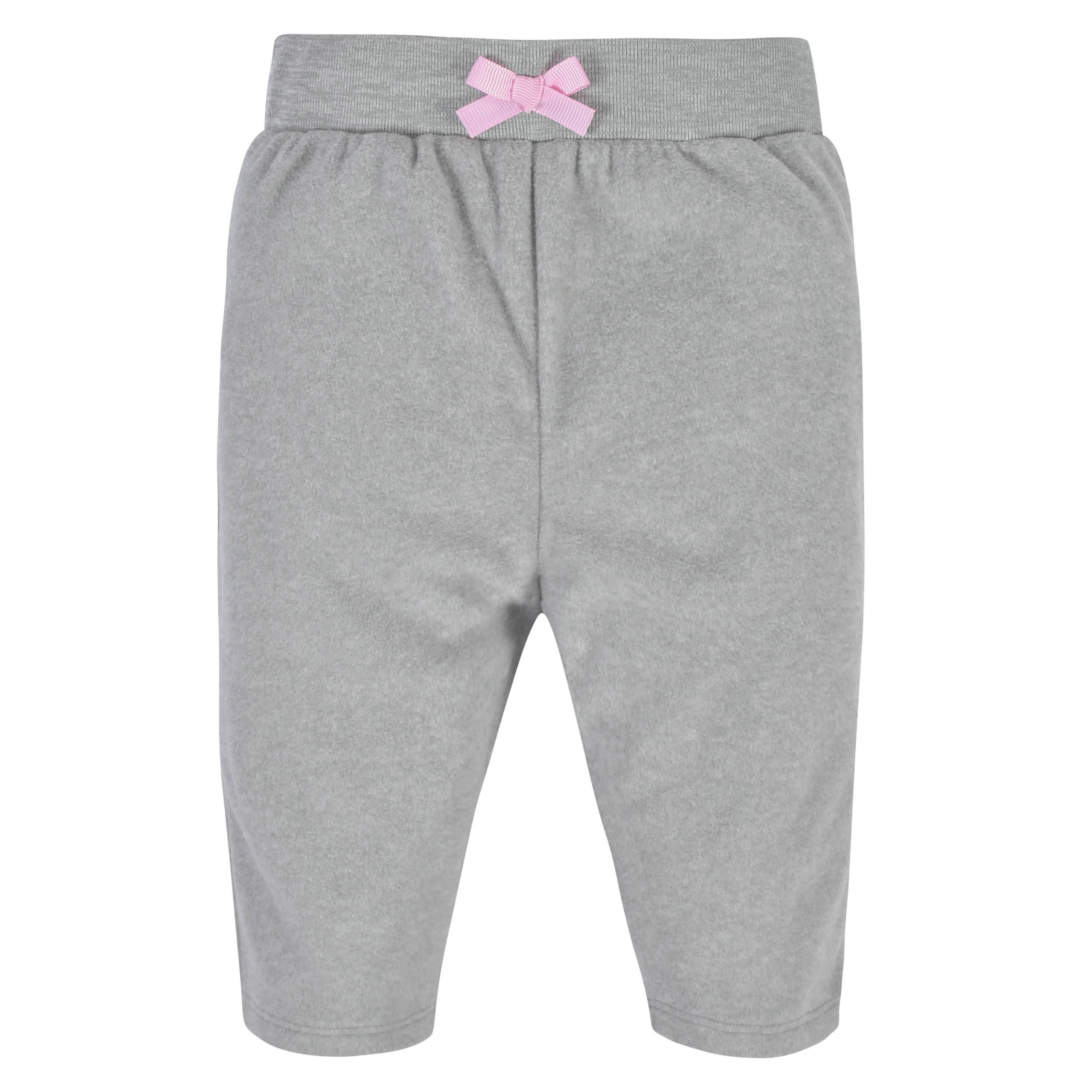 4-Pack Baby Girls Pink, Gray, & Black Microfleece Pants