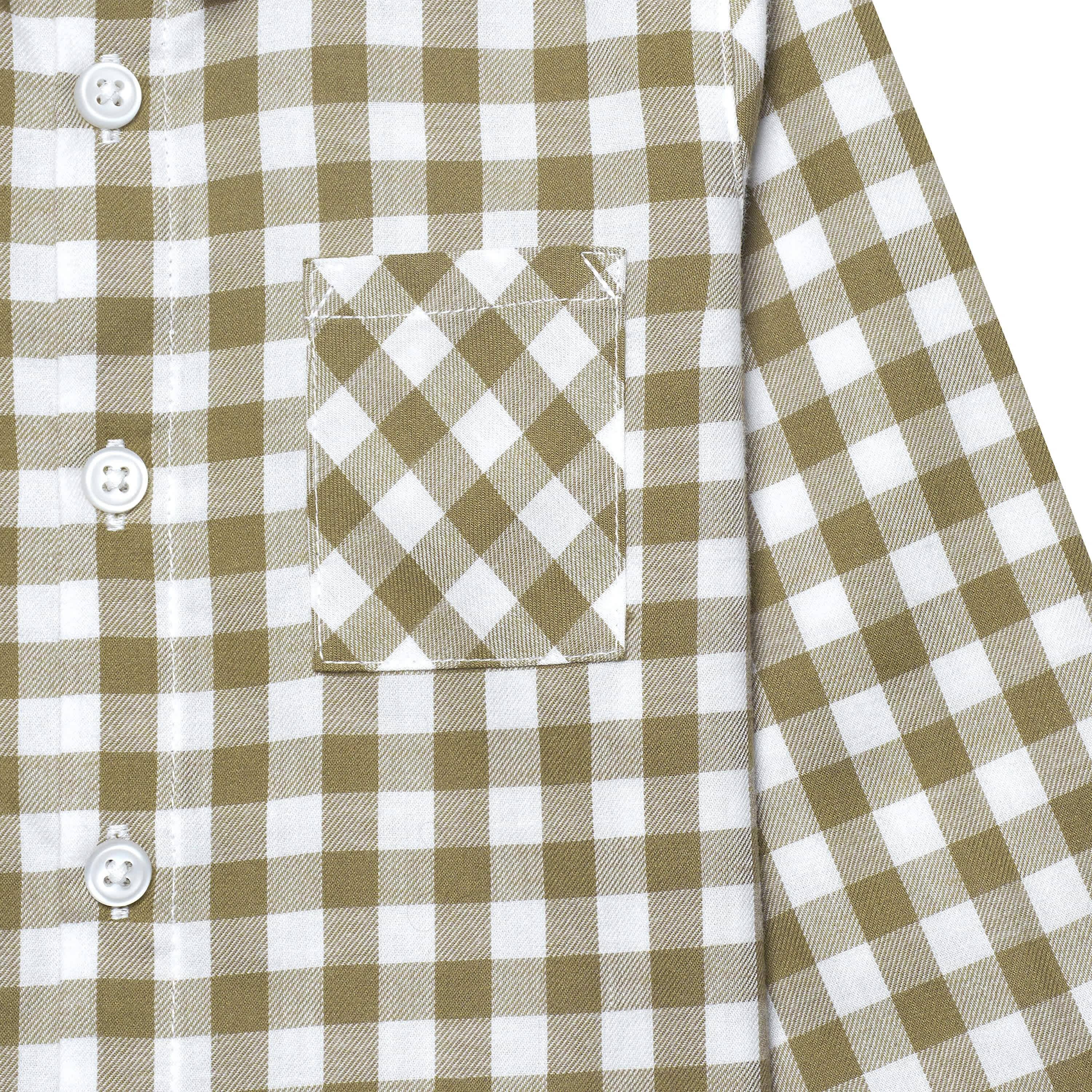 Infant & Toddler Boys Tan Plaid Woven Plaid Shirt