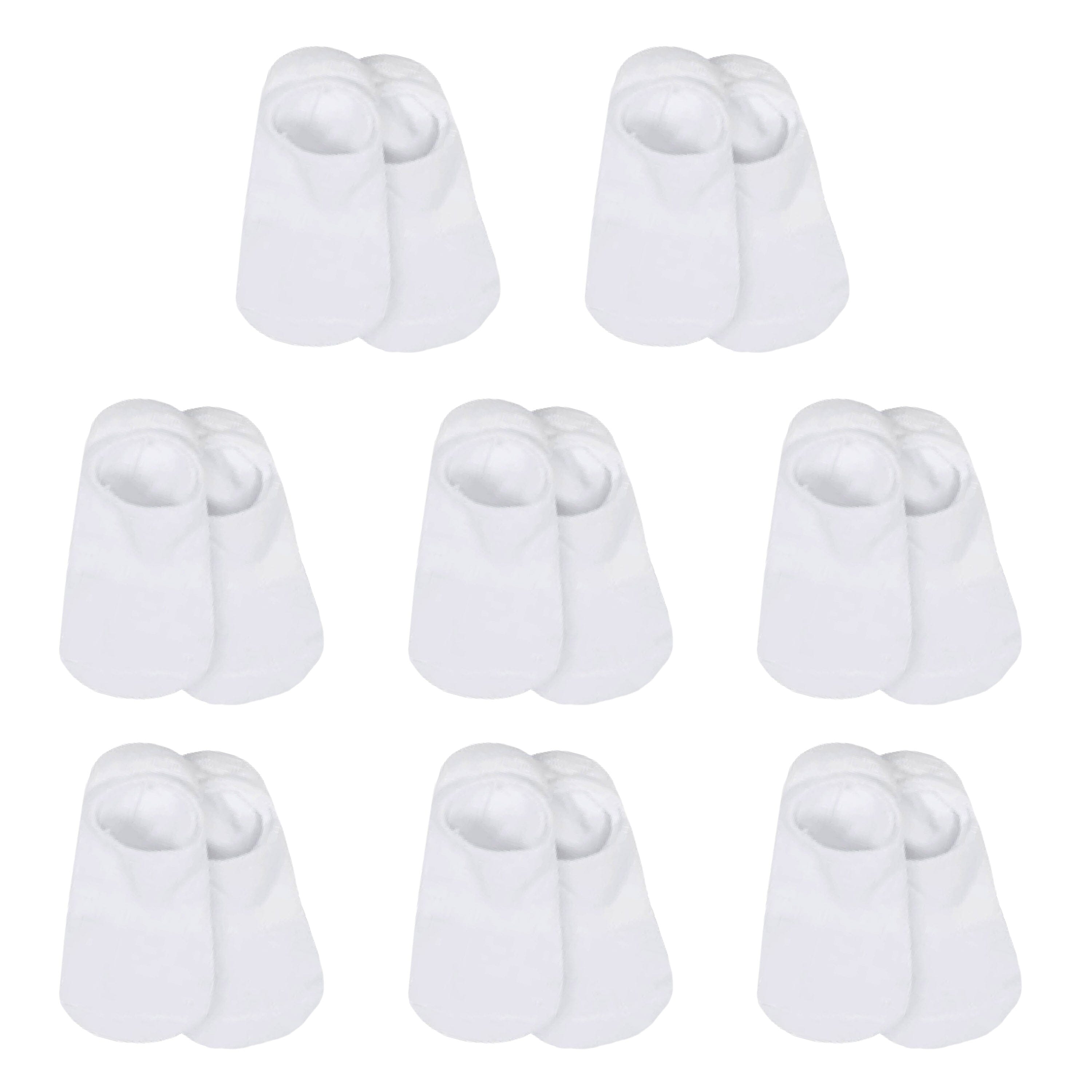 8-Pack Baby & Toddler White Wiggle Proof® No Show Socks