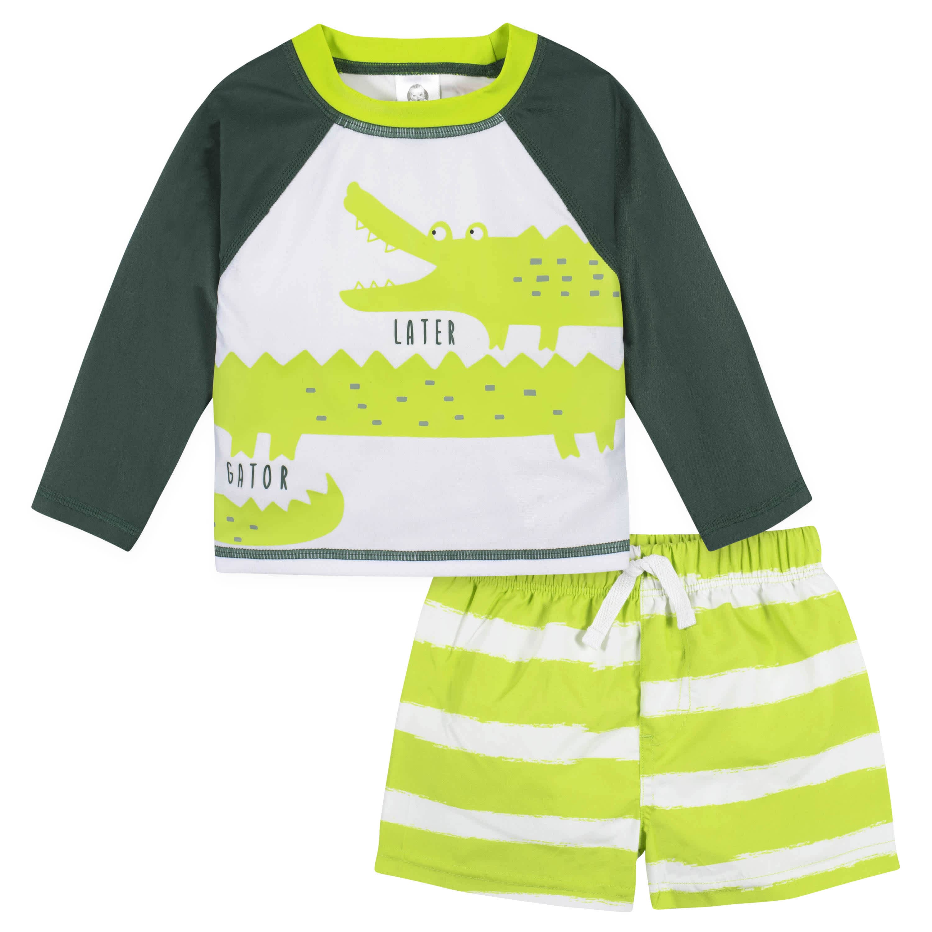 2-Piece Baby & Toddler Boys Later Gator Rash Guard & Swim Trunks Set