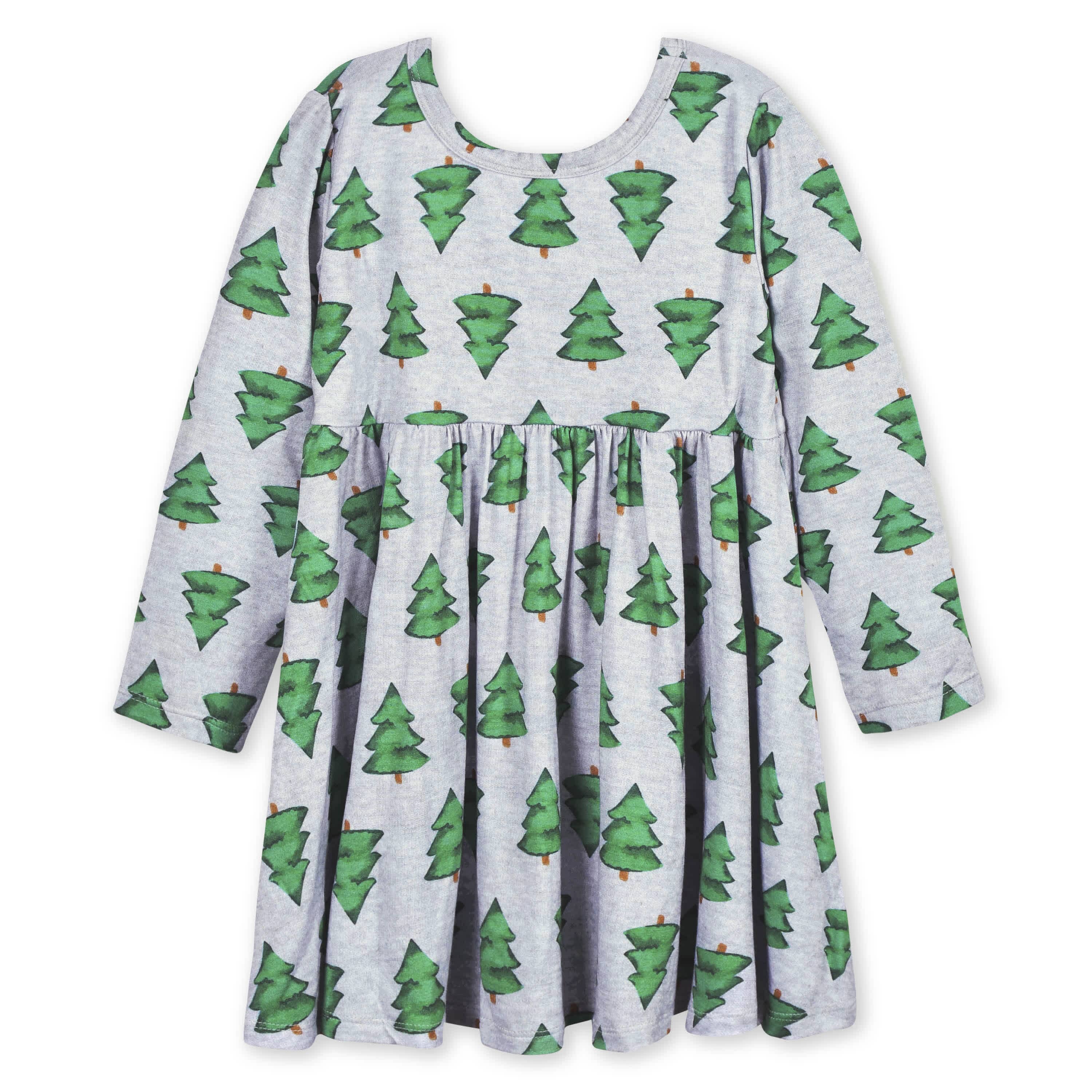 Infant & Toddler Girls Spruce Buttery Soft Viscose Made from Eucalyptus Holiday Twirl Dress