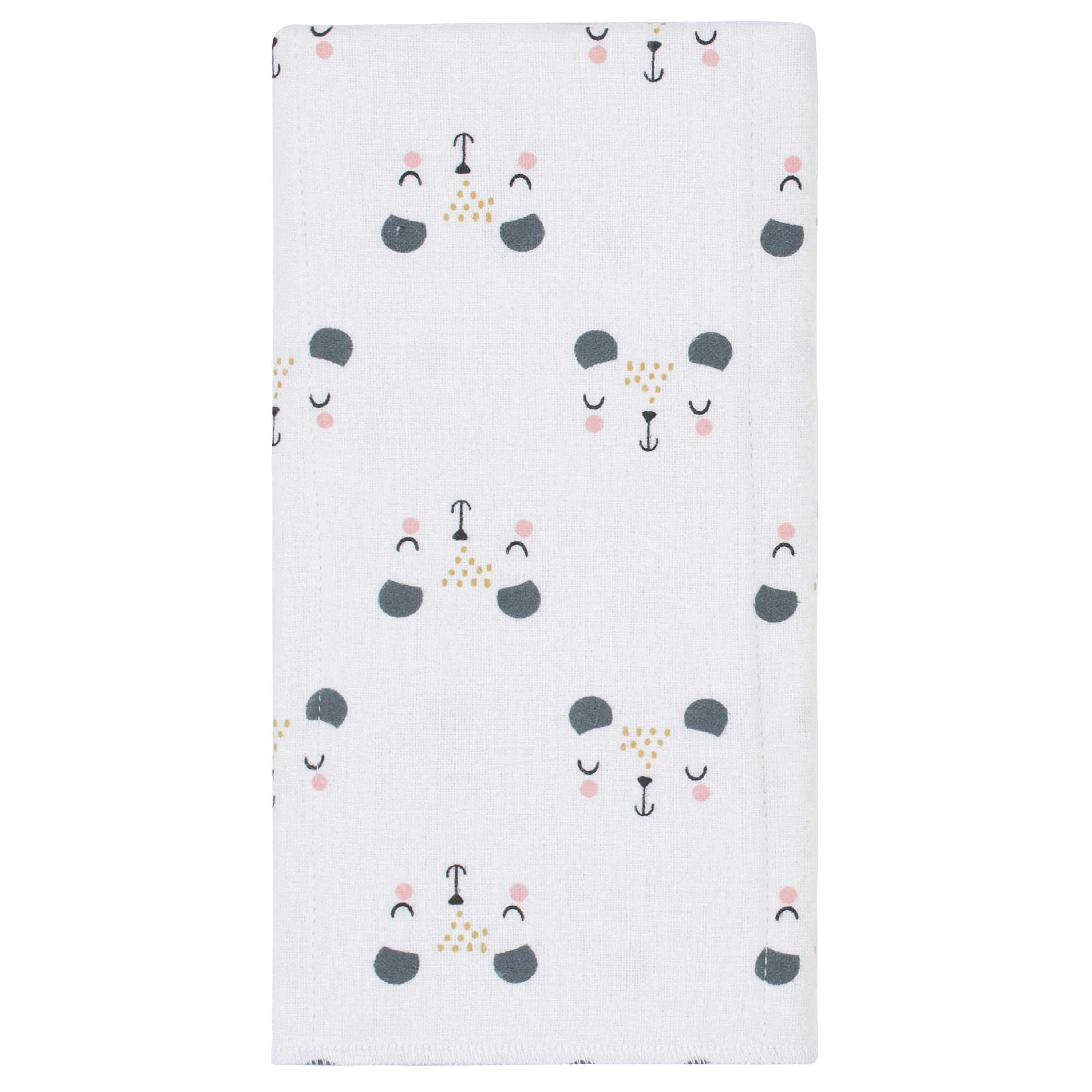 8-Pack Baby Girls Bear Flannel Burp Cloths