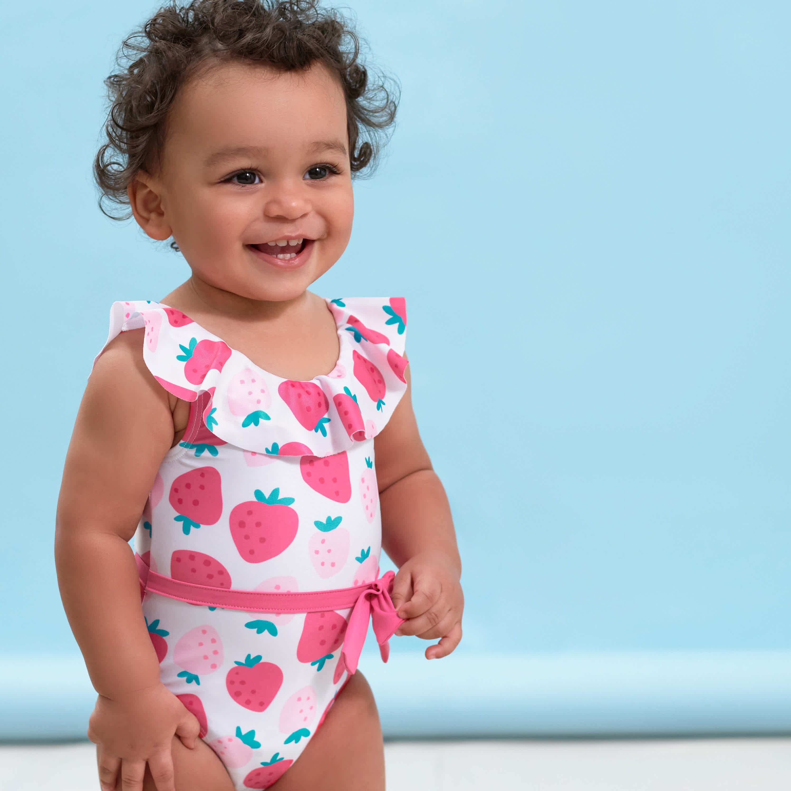 Baby & Toddler Girls Summer Blossom One-Piece Swimsuit With Ruffle